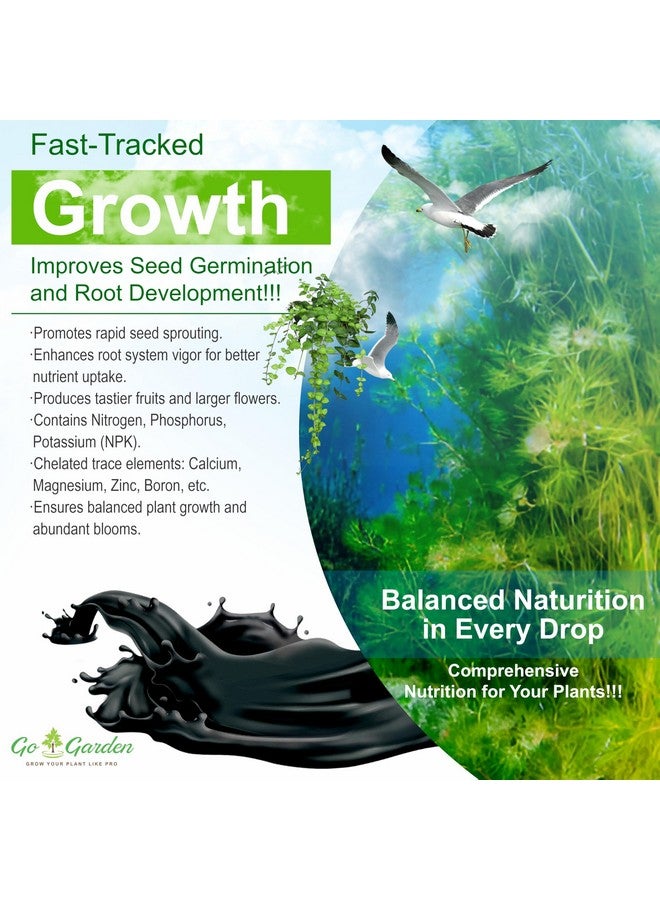 Go Garden سماد عضوي مركز سائل من الأعشاب البحرية للحدائق والنباتات، 250 مل - Image 4