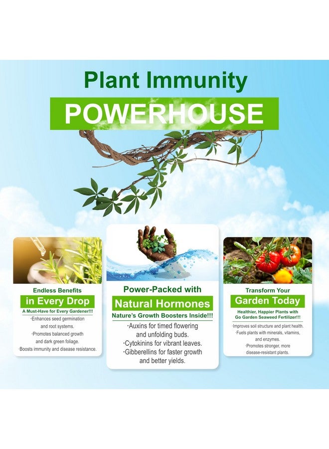 Go Garden سماد عضوي مركز سائل من الأعشاب البحرية للحدائق والنباتات، 250 مل - Image 5