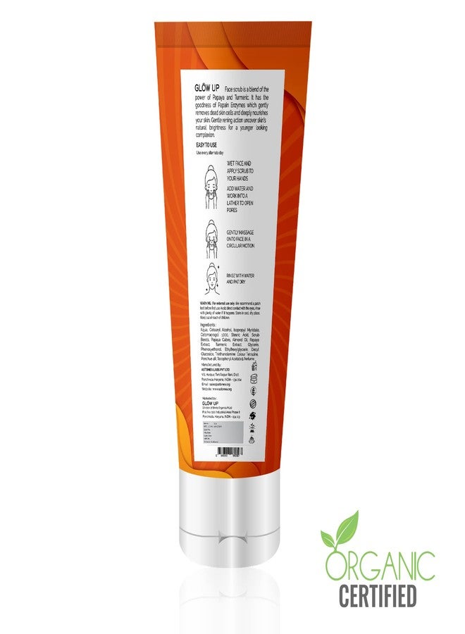 Glow Up Papaya & Turmeric Face Scrub | For Natural Beauty, Detan & Anti-aging | For Dry Oily & Combination skin 75g - Image 2