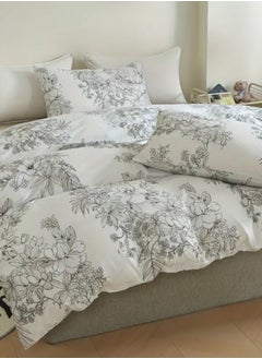 LUNA Home King size 6 piece floral bedding set in black and white vintage style.  - Image 3