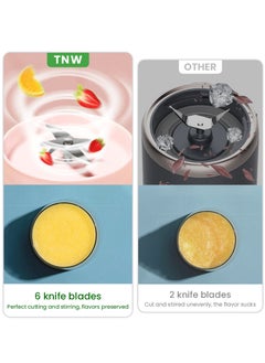 TNW Portable Blender Juice Cup, 500ML USB Rechargeable Fruit Blender, Mini Personal Blender for Shakes, Smoothies, Fresh Juice,  Vegetables(Green)  - Image 2