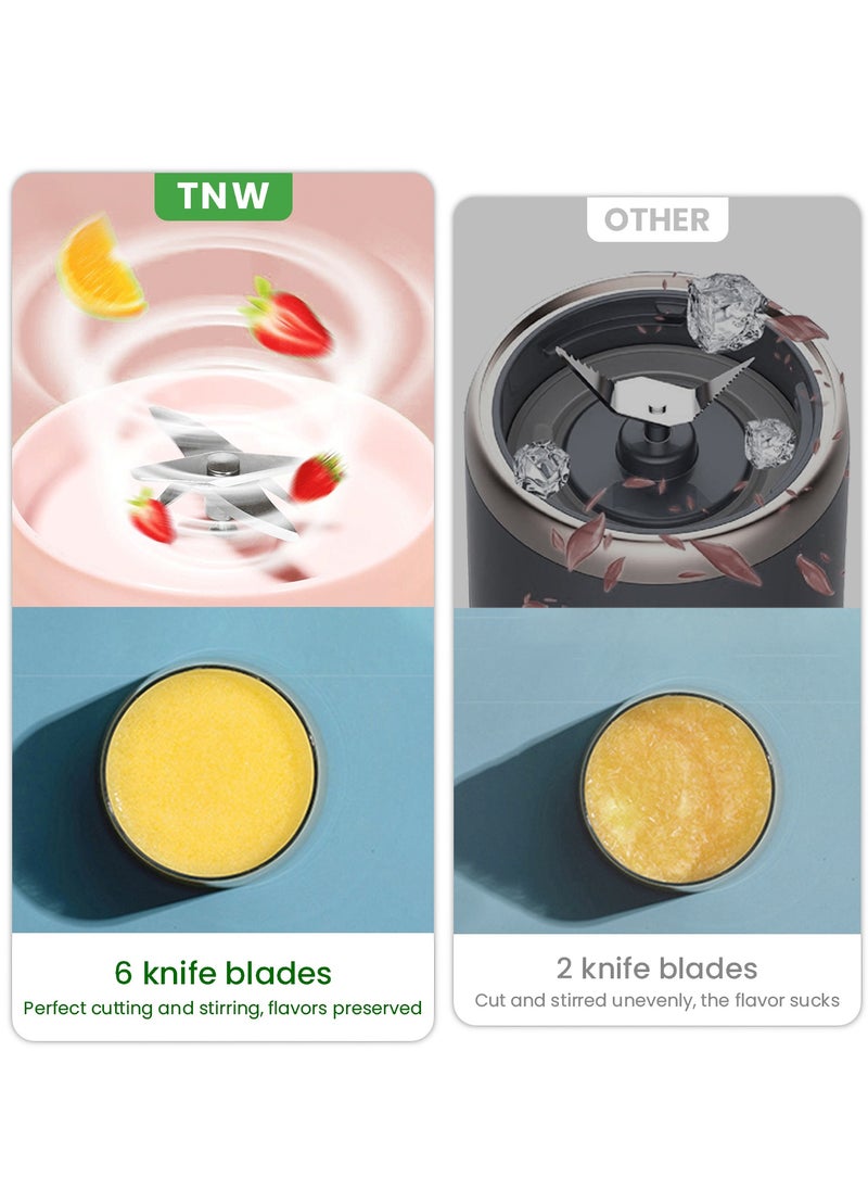 TNW Portable Blender Juice Cup, 500ML USB Rechargeable Fruit Blender, Mini Personal Blender for Shakes, Smoothies, Fresh Juice,  Vegetables(Green)  - Image 2