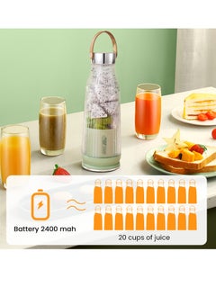TNW Portable Blender Juice Cup, 500ML USB Rechargeable Fruit Blender, Mini Personal Blender for Shakes, Smoothies, Fresh Juice,  Vegetables(Green)  - Image 5