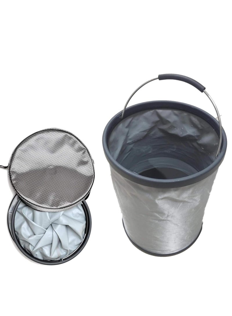 DubaiGallery Cleaning Water Bucket Mop Bucket Foldable Space Saving Bucket Collapsible Bucket with Lid Outdoor Folding Bucket Car Washing Supplies - Image 2