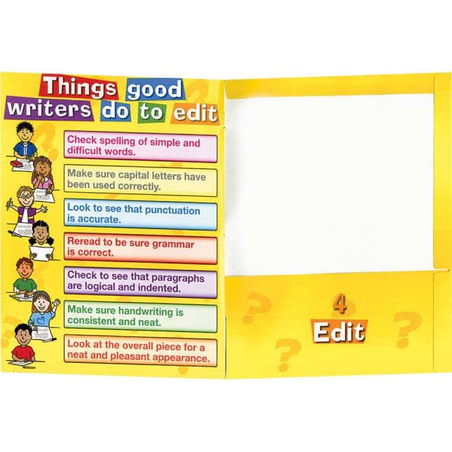Really Good Stuff Writing Process 4-Pocket Laminated Student Folders, 9.5" by 12" (Set of 12) - Keep Students Organized and Teaches Writing Process, Store Work-in-Progress and Monitor Progression - Image 4