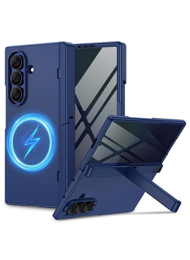 Caka for Samsung Galaxy Z Fold 7 Case with Privacy Screen Protector, [Compatible with Magsafe] [Hidden Kickstand][Hinge Protection] Full Body Hard Shockproof Slim Phone Cover for Z Fold 7 - Blue - Image 1