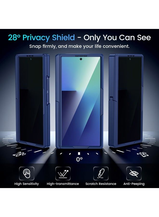 Caka for Samsung Galaxy Z Fold 7 Case with Privacy Screen Protector, [Compatible with Magsafe] [Hidden Kickstand][Hinge Protection] Full Body Hard Shockproof Slim Phone Cover for Z Fold 7 - Blue - Image 5
