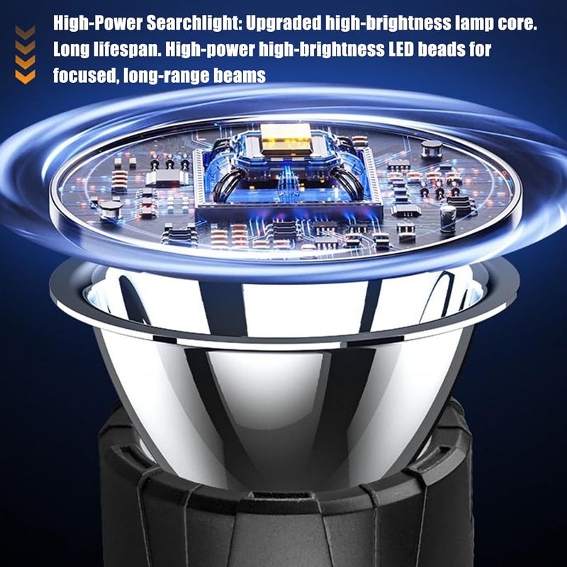 Night Fishing Flashlight - Led Camping Light, Retractable Outdoor Lights with 360 Rotation, 5 Modes | Portable Tool for Security Mechanics Janitors Event Staff Travelers Hiking Vehicle Maintenance - Image 1