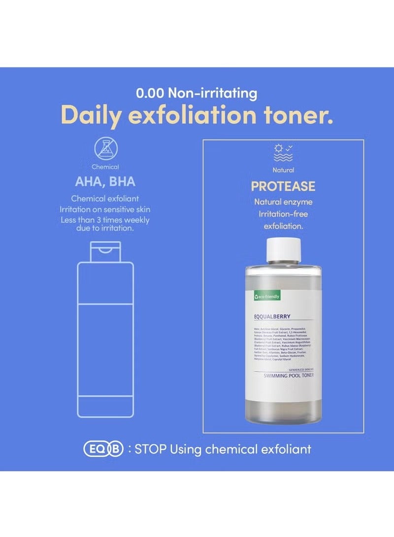 eqqualberry Swimming Pool Toner - Gentle Exfoliating Toner with Natural Enzyme | Boosted Hydration with Hyaluronic Acid | Daily Toner for Sensitive Skin | Korean Skincare, 10.14 Fl. Oz / 300ml - Image 5