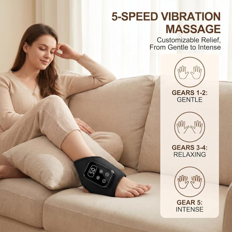 Wireless Heated Foot Wrap: 35 X 17 Cm 4-In-1 Shiatsu Foot Massager - 5 Massage Modes 6 Heat Levels Portable Electric Foot Massager for Home Office Travel And Parents - Image 4