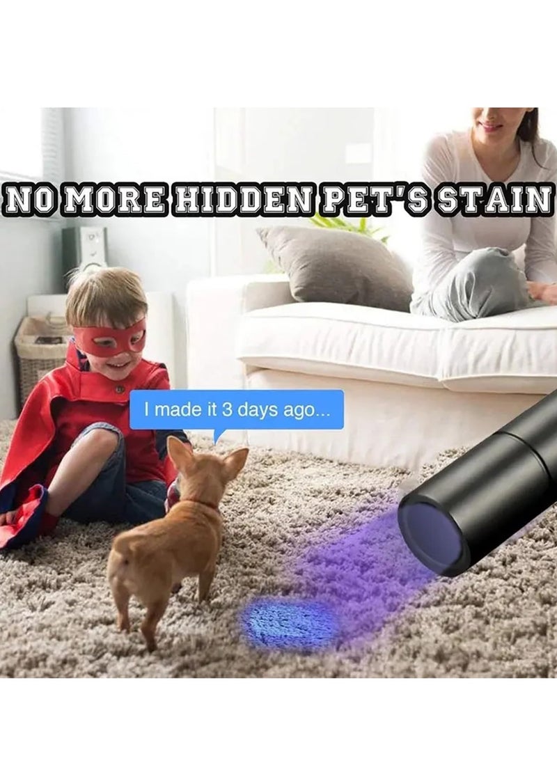 UV Black Light Flashlight, 365nm Portable Handheld Blacklight Flashlights, Mini Ultraviolet Flashlight for Pet Fungus Detection, Cat Ringworm, Doctor Pet Urine Detector