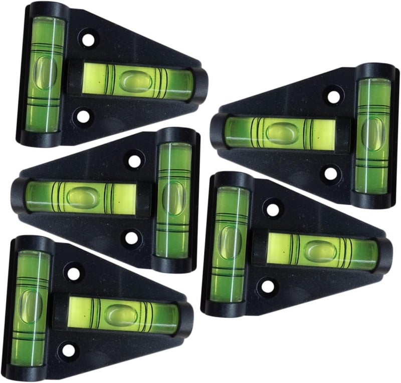 MAGICLULU 5pcs Triangle T-shape Bubble Level Tool with Mounting Holes, Dual-direction Plastic Spirit Level for Precision Small Leveling, Portable Measuring Tool for Rv, Camper, and Workshop - Image 1