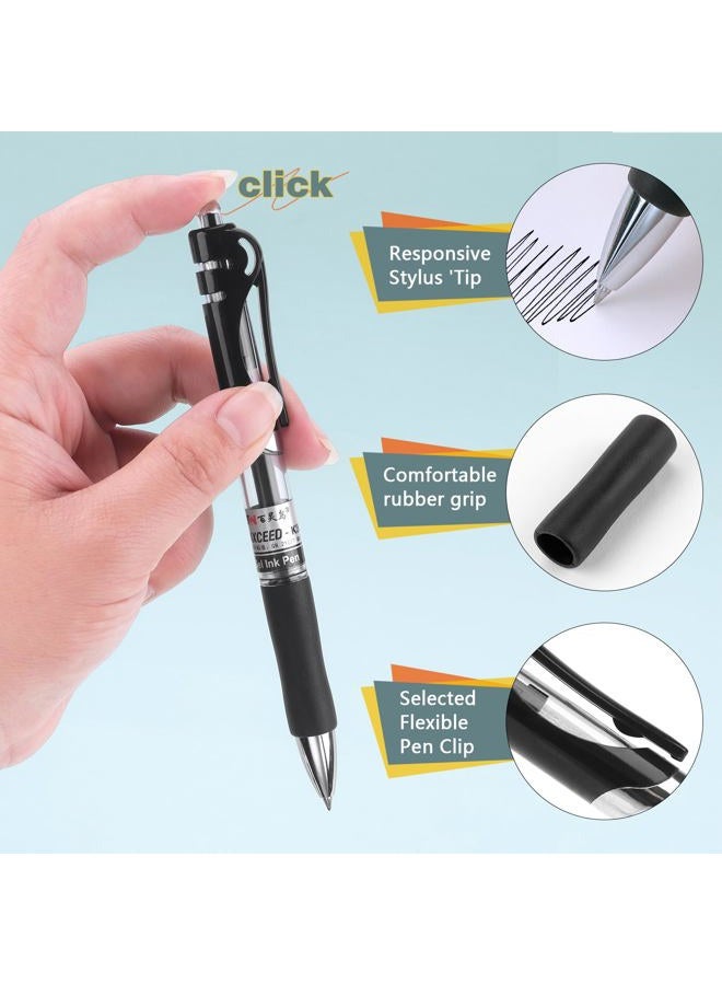 Bribobo Gel Pens Fine Point Smooth Writing Pens, Retractable Black Ink Pens for School Office Supplie, 0.5mm, 12 Pack - Image 3