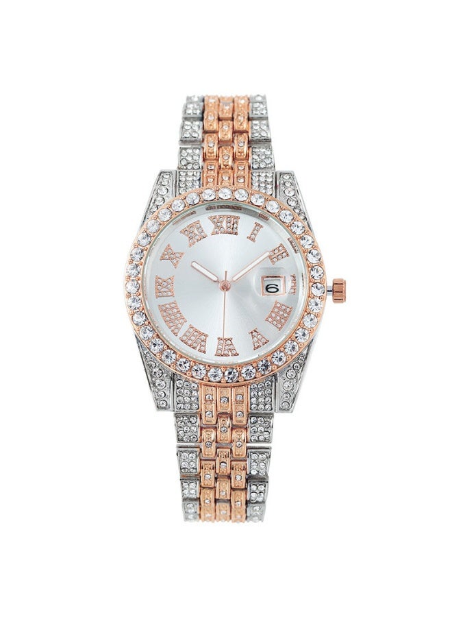 Mark Fairwhale Full Diamond Roman Pattern Calendar Fashion Women's Watch 