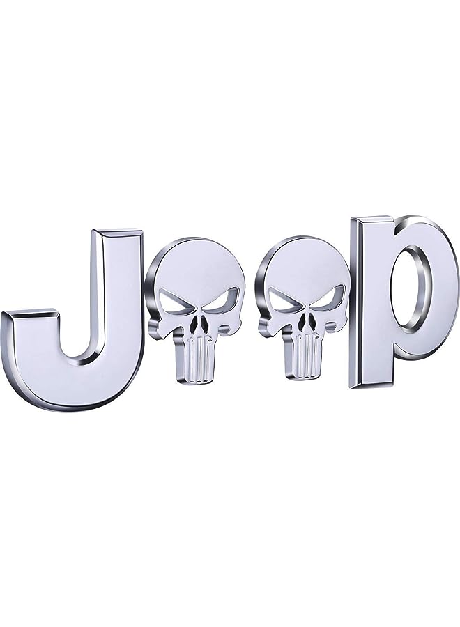 PROMASS Metal for JEEP Skull Logo Premium Car Side Fender Rear Trunk Emblem Badge Sticker Decals for Chrysler JEEP Grand Cherokee Wrangler Compass Cherokee Renegade Patriot Grand Comander  - Image 1