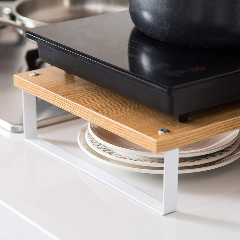 INDIAN DECOR Metal Kitchen Induction Cooker Floor Rice Cooker Rackcountertop Microwave Oven RackPut Pot RackOven Storage Rack White  - Image 3
