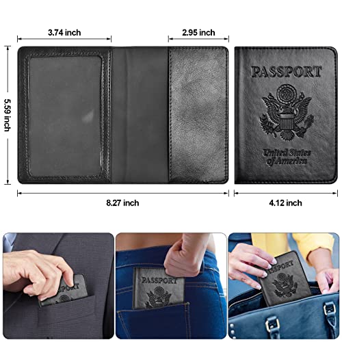 Eoehro 2Pack Passport Holder Wallet Cover Case, Travel Essentials for Women and Men - Image 5