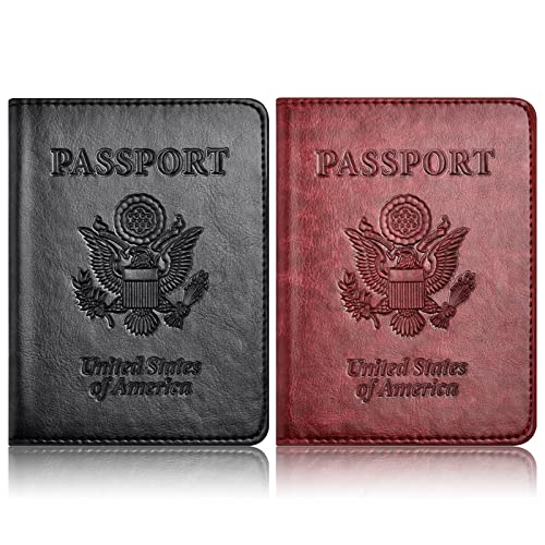 Eoehro 2Pack Passport Holder Wallet Cover Case, Travel Essentials for Women and Men - Image 1