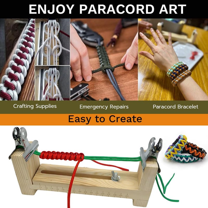 AOHO MOOON 21 Colors Paracord (10FT Each Color), 550lb Parachute Cord Combo Kit for Crafting Bracelets, Lanyards, Dog Collars (21 Colors MixedA, 10FT) - Image 3