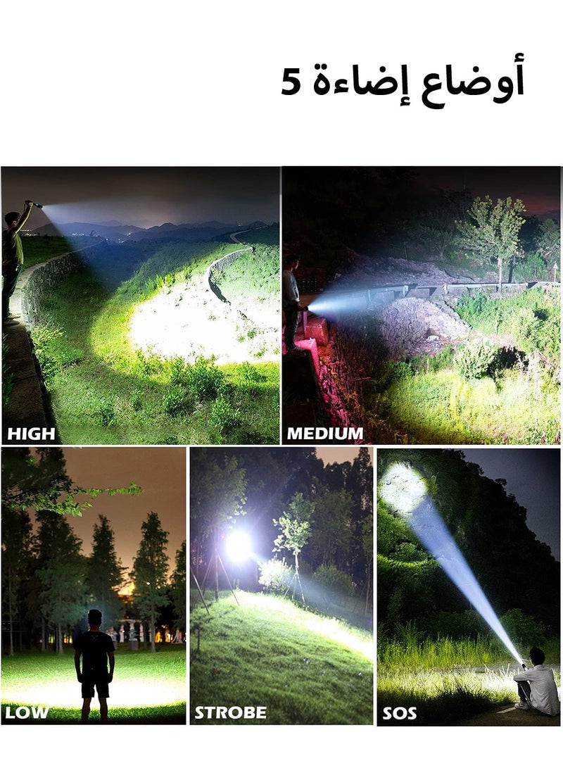 Arabest Rechargeable LED Flashlights High Lumens Super Bright Flashlight with 5 Modes & Waterproof Powerful Handheld Flashlight for Camping Emergencies - Image 5