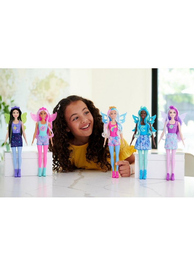Barbie دمية تكشف عن اللون مع 6 مفاجآت غير متوقعة من سلسلة Rainbow Galaxy مع بريق سماوي وتغير اللون  - Image 3