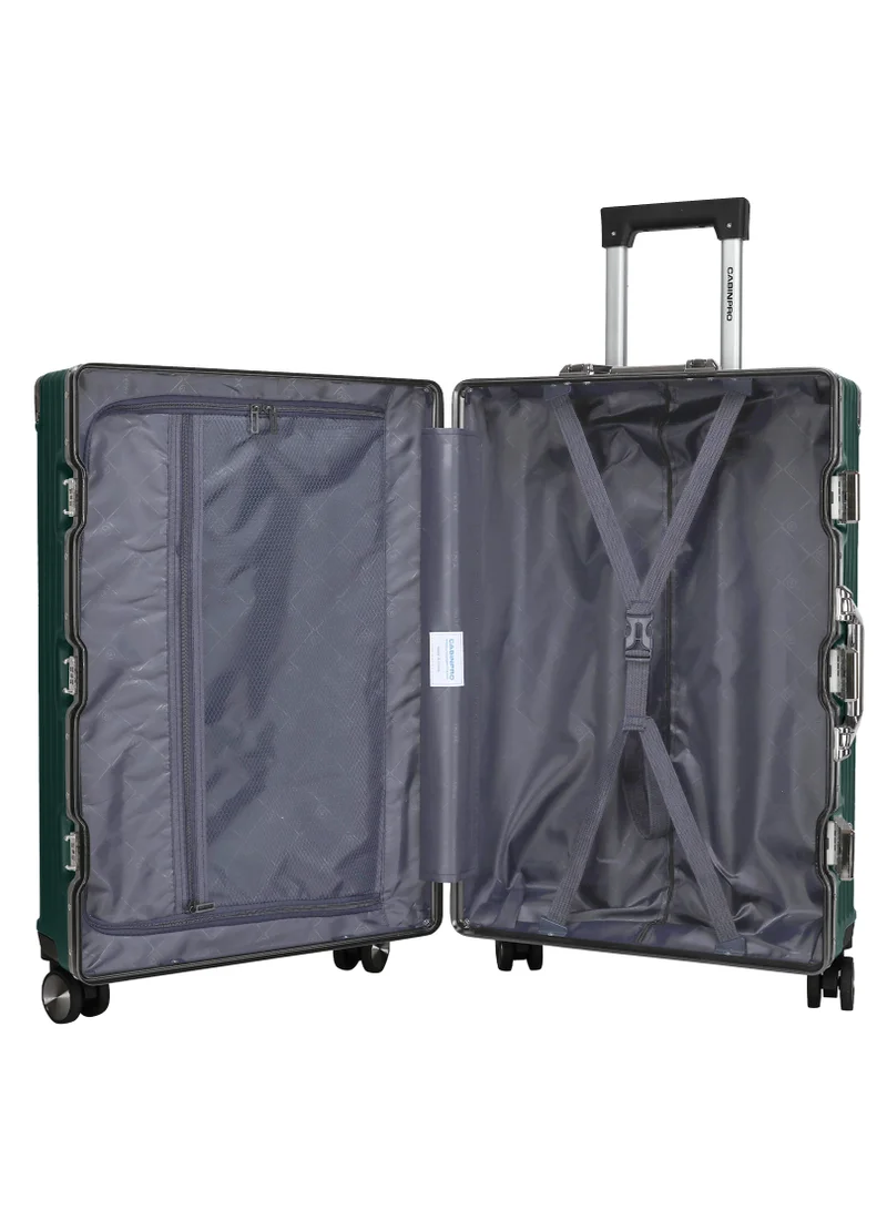 CABINPRO Blackish Green Lightweight Aluminum Frame Fashion Trolley Luggage Set of 3 Polycarbonate Hard Case Suitcase with 4 Quite 360° Double Spinner Wheels CP001 Blackish Green  | Best Price UAE