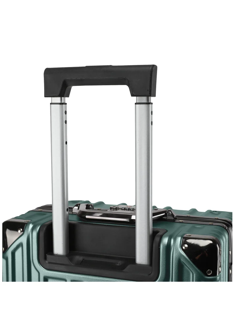 CABINPRO Blackish Green Lightweight Aluminum Frame Fashion Trolley Luggage Set of 3 Polycarbonate Hard Case Suitcase with 4 Quite 360° Double Spinner Wheels CP001 Blackish Green  | Best Price UAE