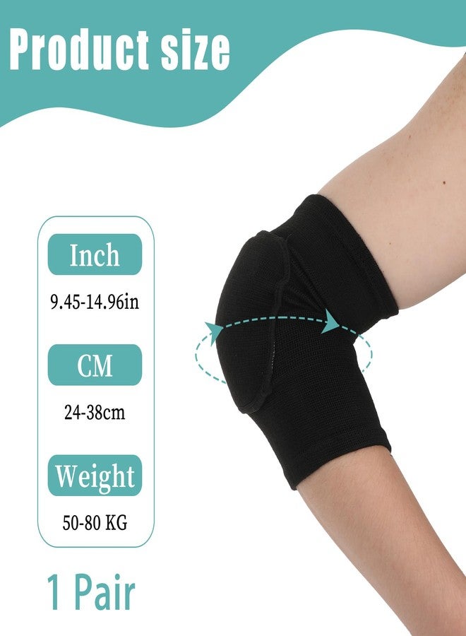 Apausvcm 1 Pair Arm Brace Pads, Arm Knee Protector with Thicken Sponge Padding Breathable Anti-Collision Elbow Wraps Volleyball Basketball Tennis Compression Elbow Pads Support Strap for Kids Men Women (Black) - Image 3