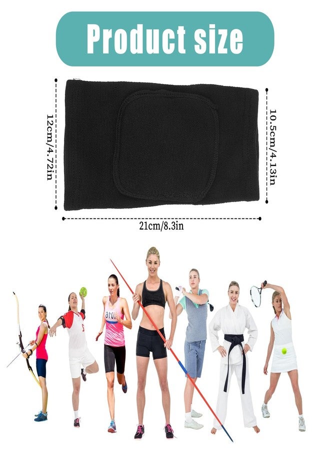 Apausvcm 1 Pair Arm Brace Pads, Arm Knee Protector with Thicken Sponge Padding Breathable Anti-Collision Elbow Wraps Volleyball Basketball Tennis Compression Elbow Pads Support Strap for Kids Men Women (Black) - Image 2