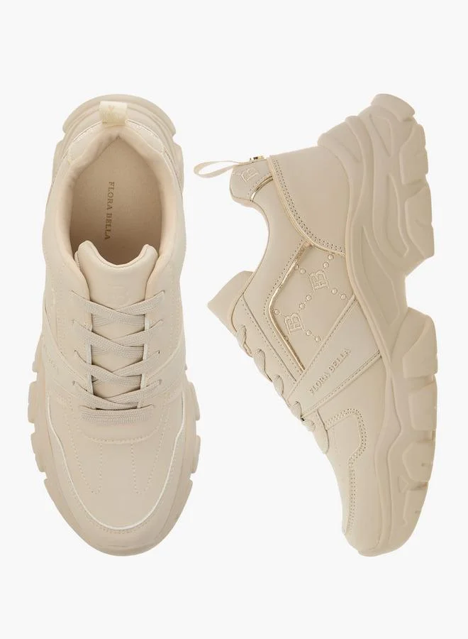 فلورا بيلا من شو إكسبرس سنيكرز نسائي مطرز بشعار مع إغلاق برباط