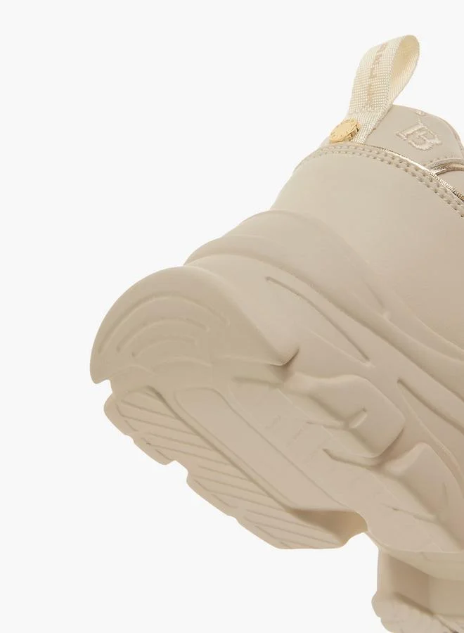 Flora Bella By Shoexpress Women Logo Embroidered Sneakers with Lace-Up Closure