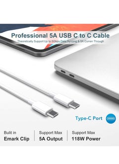 WAIKIL Iphone 20W 15 Pro Max Charger Iphone Fast Charging Cord Type C To C For Iphone 15 Pro Max/15 Pro/15 Plus/15,Ipad， Samsung S24 And All Usb C Mobiles / Tabs With Usb C Port 1m White  - Image 2