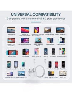 WAIKIL Iphone 20W 15 Pro Max Charger Iphone Fast Charging Cord Type C To C For Iphone 15 Pro Max/15 Pro/15 Plus/15,Ipad， Samsung S24 And All Usb C Mobiles / Tabs With Usb C Port 1m White  - Image 3