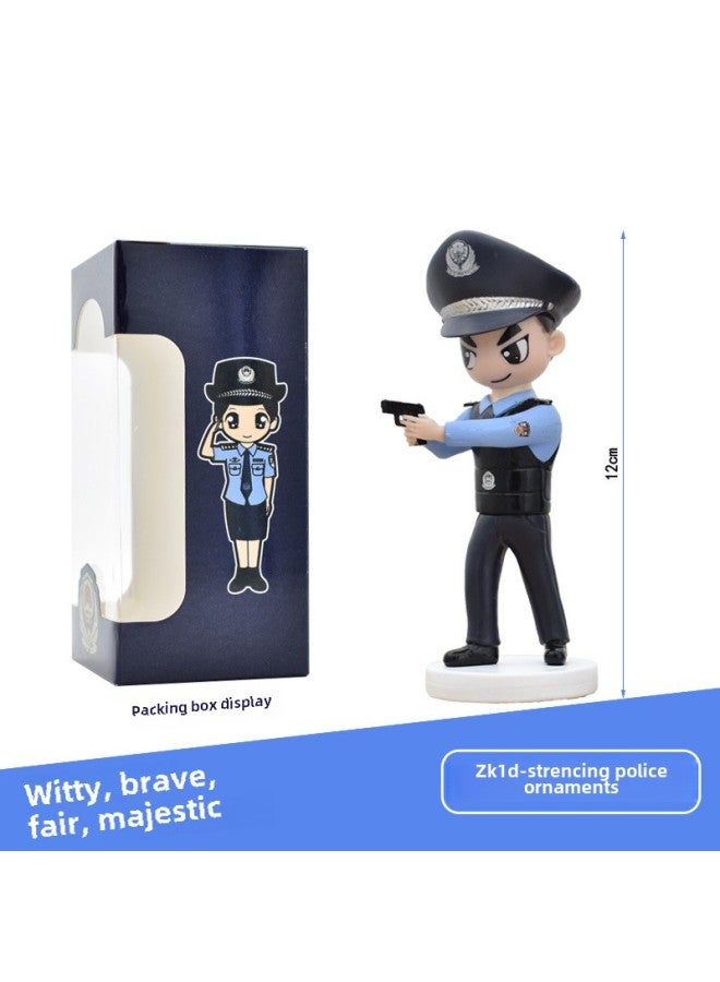 Police Doll Doll Special Police Police Car Ornaments Cartoon Police Handmade Doll Keychain Cake Decoration-Color:ZK1d-Police Set Of 5 (No Male Traffic Police) - Image 4