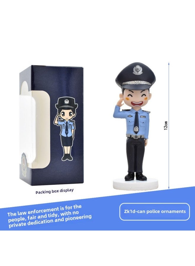 Police Doll Doll Special Police Police Car Ornaments Cartoon Police Handmade Doll Keychain Cake Decoration-Color:ZK1d-Police Set Of 5 (No Male Traffic Police) - Image 3