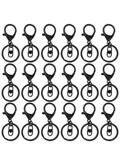 Oubaka 30Pcs Lobster Claw Clasps Keychain For Jewelry Making,Metal Lobster Clasp Swivel Trigger Clips With Swivel Clasps Hook Clips Flat Split Keychain Ring For Diy Craft Jewelry Making(Black)  - Image 1