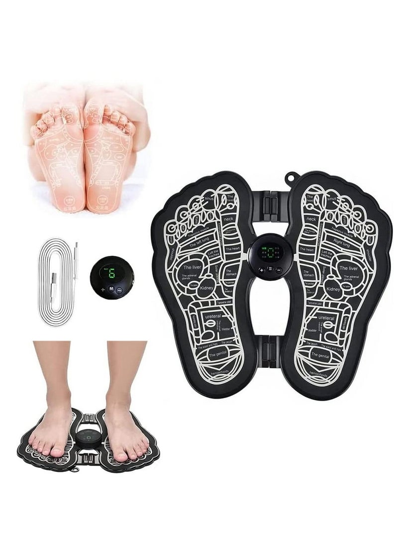 إسكدنيا وسادة تدليك القدم الكهربائية قابلة للطي - جهاز تدليك القدم الكهربائي بتقنية  لتنشيط العضلات لتخفيف آلام العضلات والأرجل المتعبة - Image 1