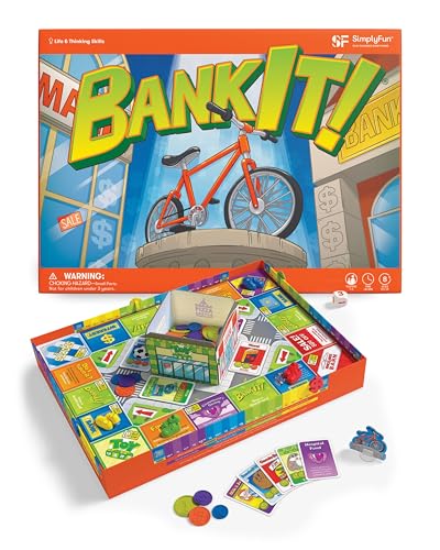 SimplyFun BankIt Money Game for Kids Learn to Save Spend Donate Earn Bank Interest and More Game for Kids Ages 8 and Up 1 to 4 Players - Image 1