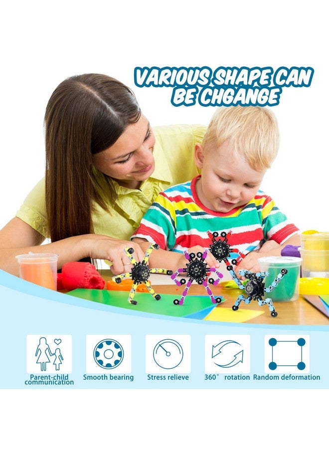 Zhanmai Zhanmai 64 Pack Funny Sensory Fidget Toys, Transformable Fidget Spinners Deformable Chain DIY Robot Spinner Sensory Toy, Stress Relief Fingertip Gyro Toy for Kid Adults Birthday Party Favors - Image 3