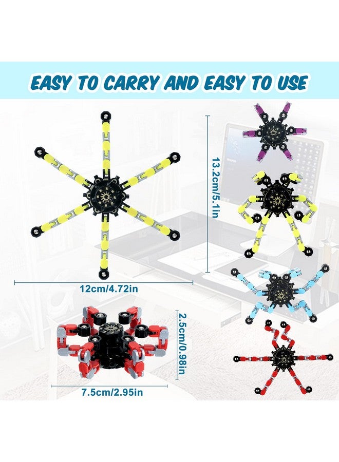 Zhanmai Zhanmai 64 Pack Funny Sensory Fidget Toys, Transformable Fidget Spinners Deformable Chain DIY Robot Spinner Sensory Toy, Stress Relief Fingertip Gyro Toy for Kid Adults Birthday Party Favors - Image 2