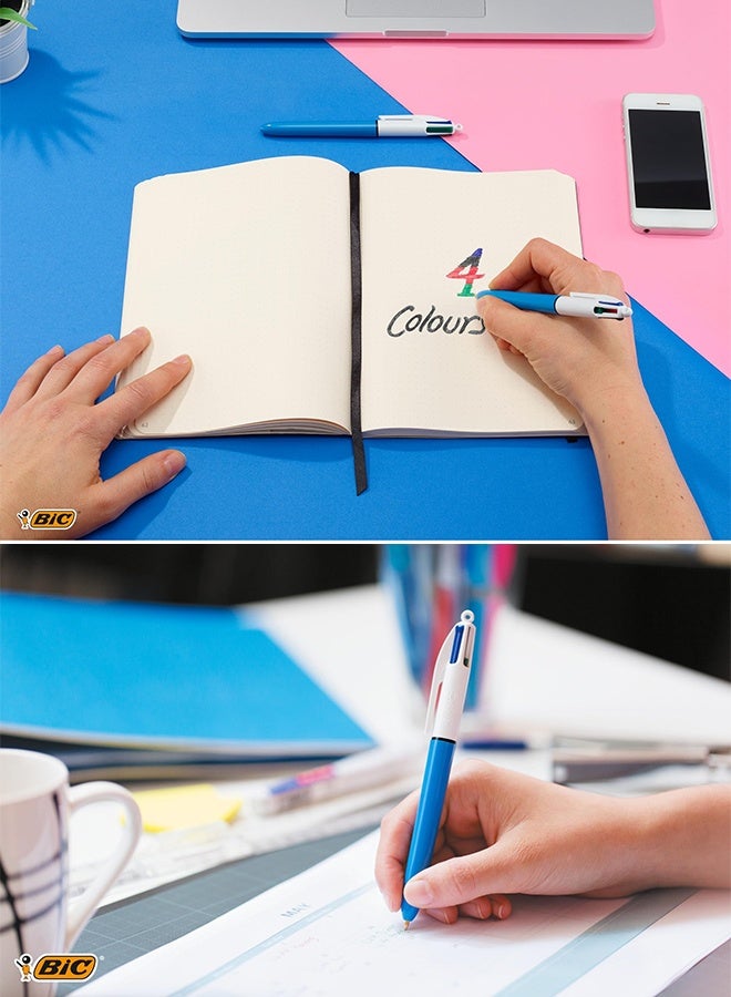 بيك أقلام حبر جاف أصلية قابلة للسحب من بيك، 4 ألوان، مثالية للمدرسة، رأس متوسط ​​(1.0 مم)، متعددة الألوان، عبوة من 3 قطع - Image 5