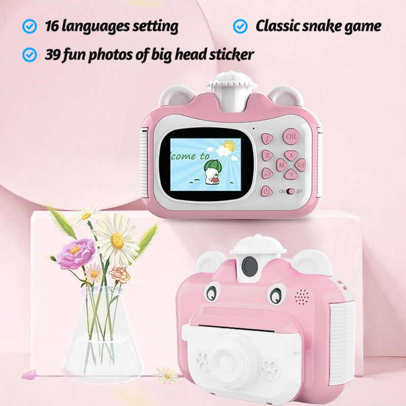 Instant Print Camera: 2.4-Inch Screen 180 Degree Rotating Camera - 1080P Video Thermal Paper Printing Educational Toy for Children Creative Play & Imagination Development - Image 4