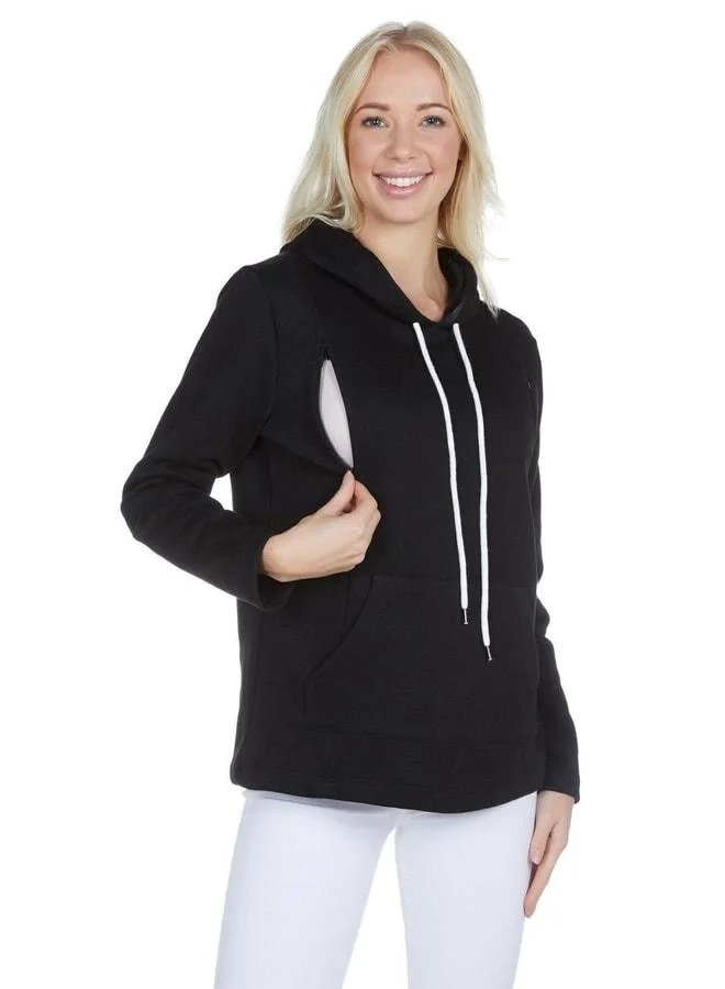 LuvmaBelly 4505 Cotton Side‑Zip Postpartum Nursing Sweatshirt