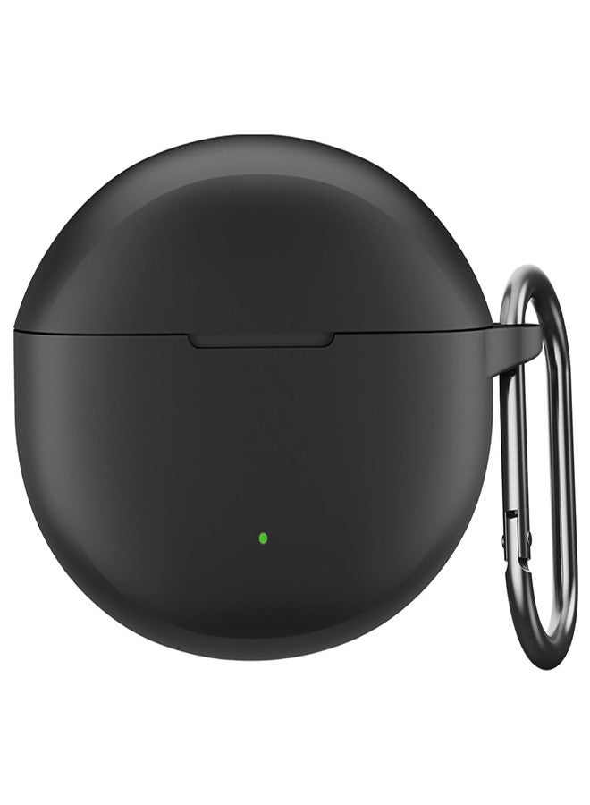 USTIYA حافظة USTIYA لسماعات Oppo Enco Air 4/4 Pro وسماعات OnePlus Nord Buds 3 Pro اللاسلكية غطاء حماية كامل الجسم من السيليكون الناعم مع سلسلة مفاتيح ملحقات سماعات الرأس فندا كارساسا (أسود) - Image 1