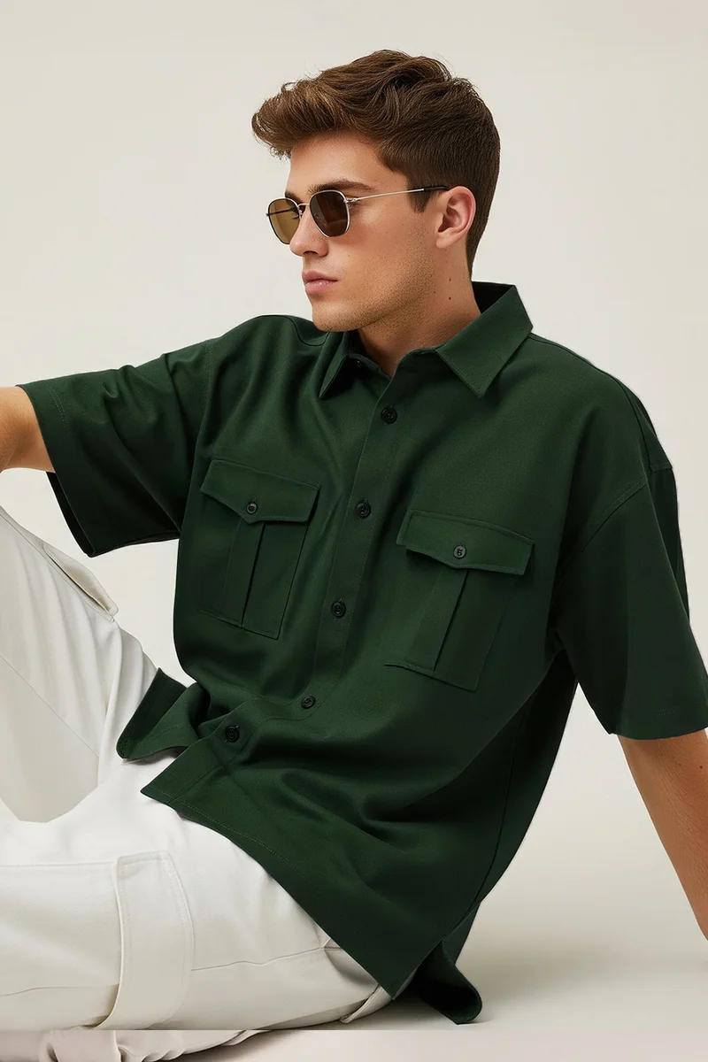 فيردو Veirdo Oversized Shirt for Men – Trendy Printed Casual Wear