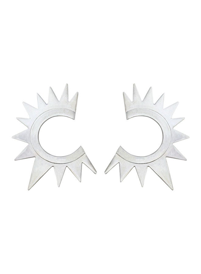 Indira Jewelry Haya Enlarged Silver Earrings