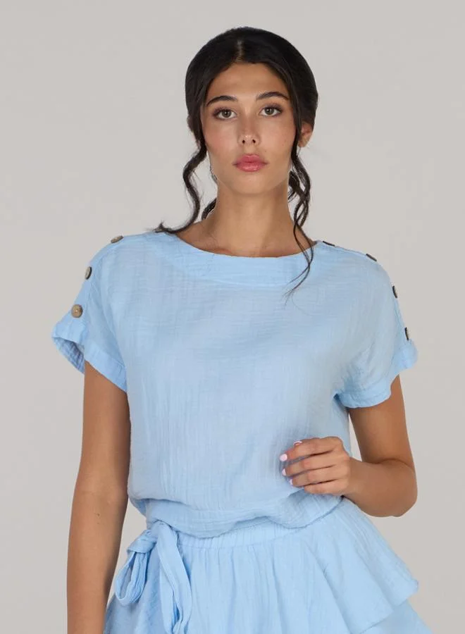 Just Nature Short Sleeve Crop Top