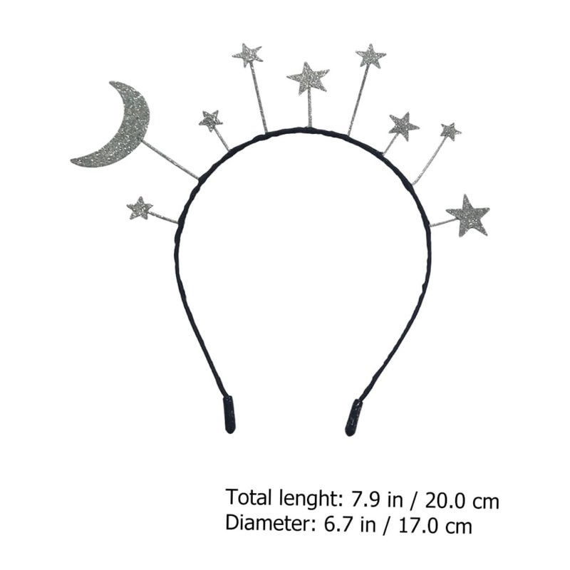 Glitter Star And Moon Hairbands For Women Party Festival Hair Accessories 2 Pack - Image 2