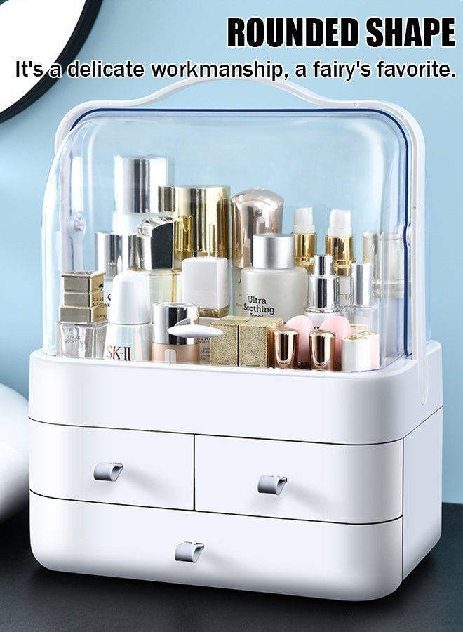 Portable cosmetic case, dust-proof, large-capacity transparent desktop cosmetic storage box, home dressing table, flip-top lipstick storage box - Image 2