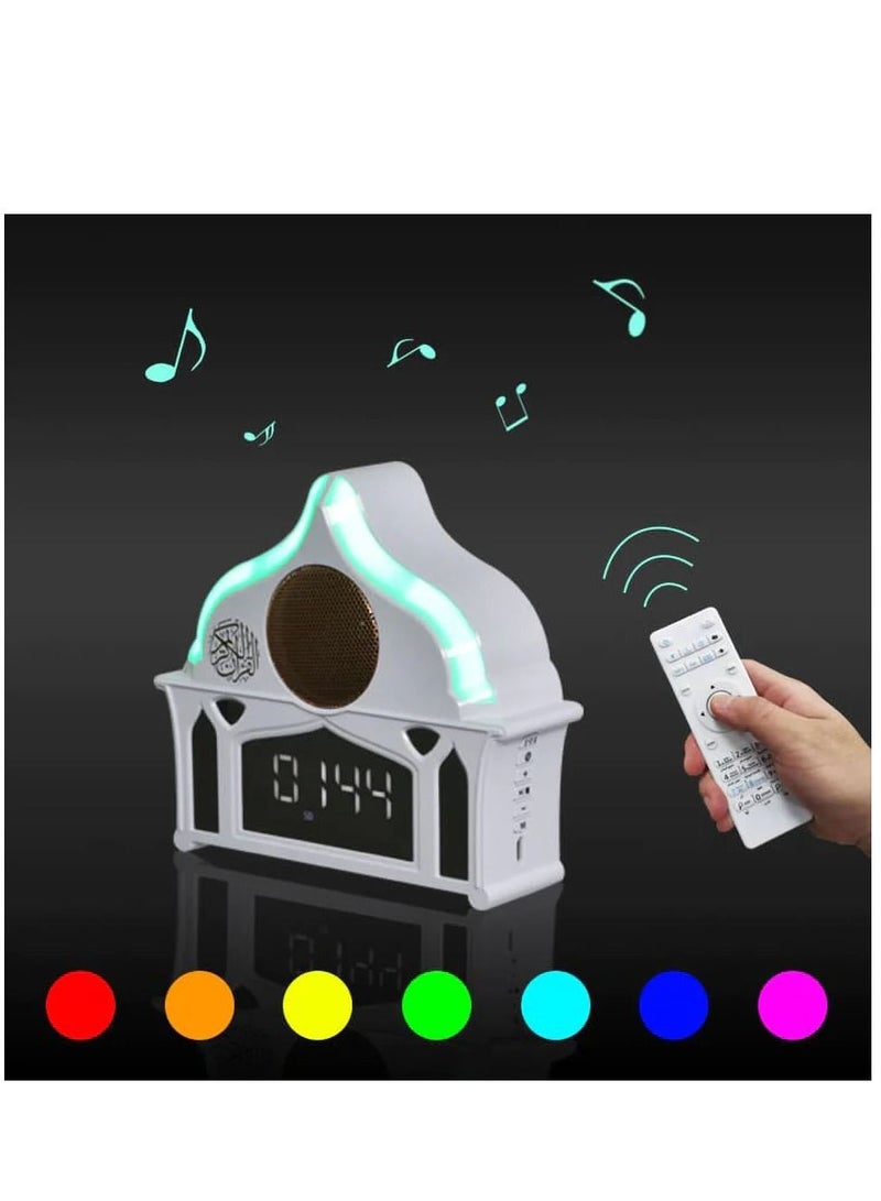 إيكوانتو ساعة حائط مع مكبر صوت للقرآن مع جهاز تحكم عن بعد بلوتوث بإضاءة ليد للصلاة - Image 5